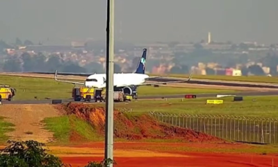Aterrissagem de emergência do avião da Azul no Aeroporto de Viracopos