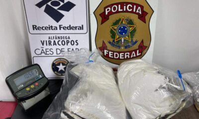 PF Intercepta Dupla Tentando Embarcar para a França com 5,4 kg de Cocaína