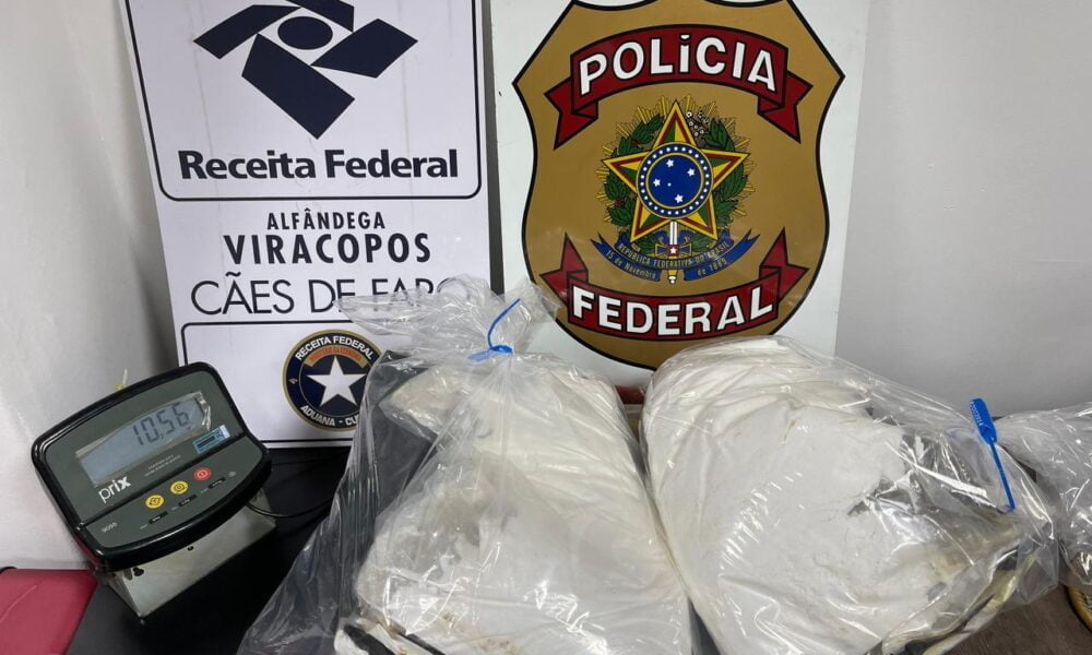 Polícia Federal prende dois passageiros em Viracopos com 10 kg de cocaína