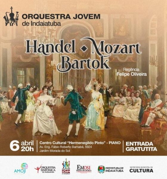 A Orquestra Jovem de Indaiatuba apresenta concerto de Handel, Mozart e Bartok em 6 de abril