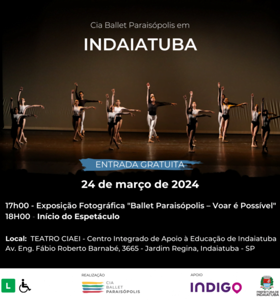 Companhia de Dança Ballet Paraisópolis encanta no dia 24 de março no Ciaei