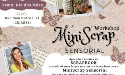 Workshop MiniScrap Sensorial promovido pela Secretaria de Cultura