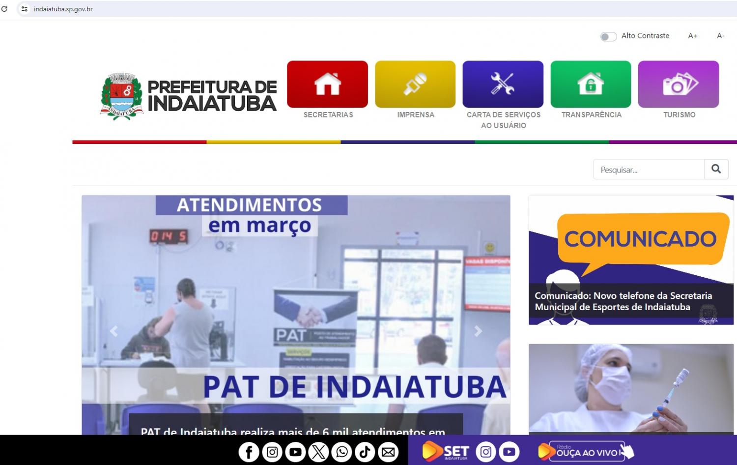 Análise de Acessos - Site da Prefeitura de Indaiatuba Recebe Mais de 500 Mil Visitas em Março