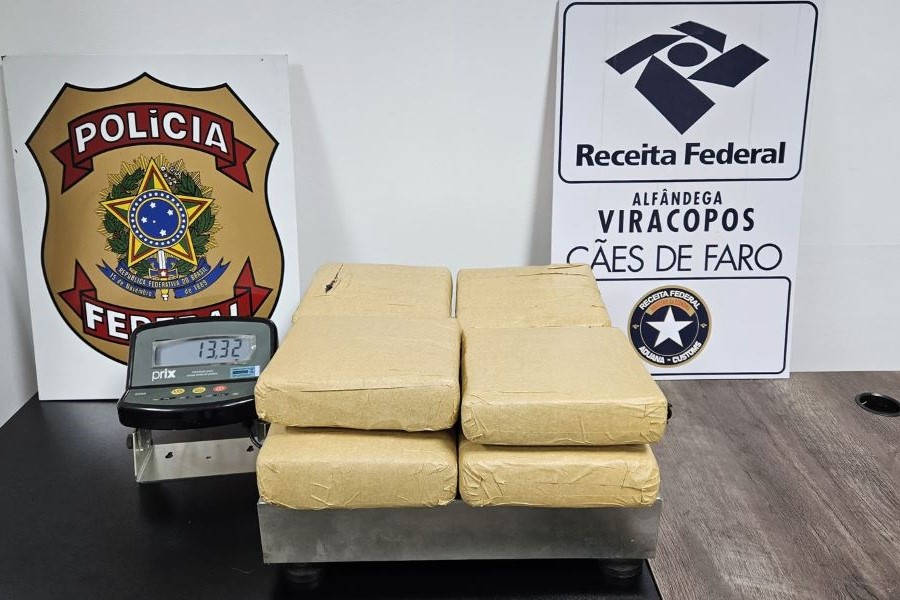 Prisão em Viracopos - Mulher detida com 13kg de maconha