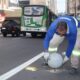 Remoção de globos de concreto na Avenida Campos Salles em Campinas