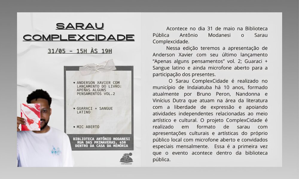 O Encontro de Almas Como o Sarau ComplexCidade Est Transformando Indaiatuba em um Ponto de Cultura e Arte