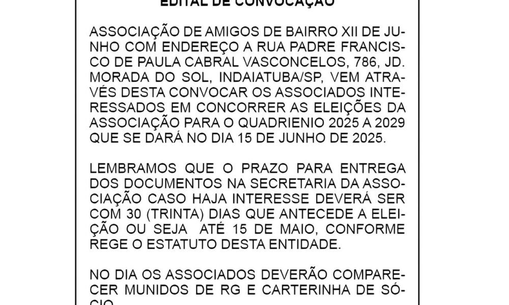 O Futuro do Bairro Est em Suas M os Elei es da Associa o XII de Junho Prometem Virar P gina na Comunidade